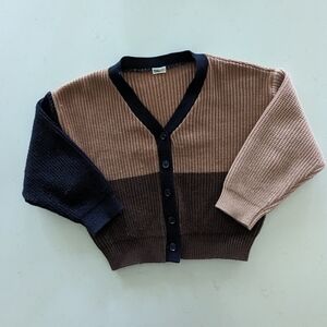 BonoButton | Chunky Knit Colorblock Cardigan